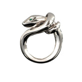 Boucheron Serpent Kaa Tsavorite Garnets 18 Carat White Gold Ring